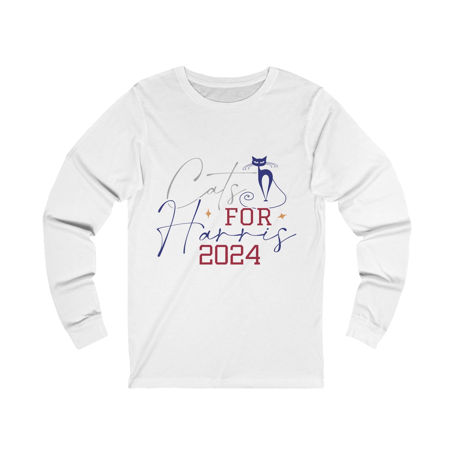 Cats for Harris 2024 Unisex Jersey Long Sleeve Tee tshirt shirt political