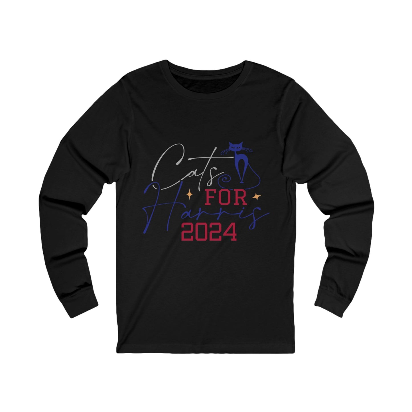 Cats for Harris 2024 Unisex Jersey Long Sleeve Tee tshirt shirt political