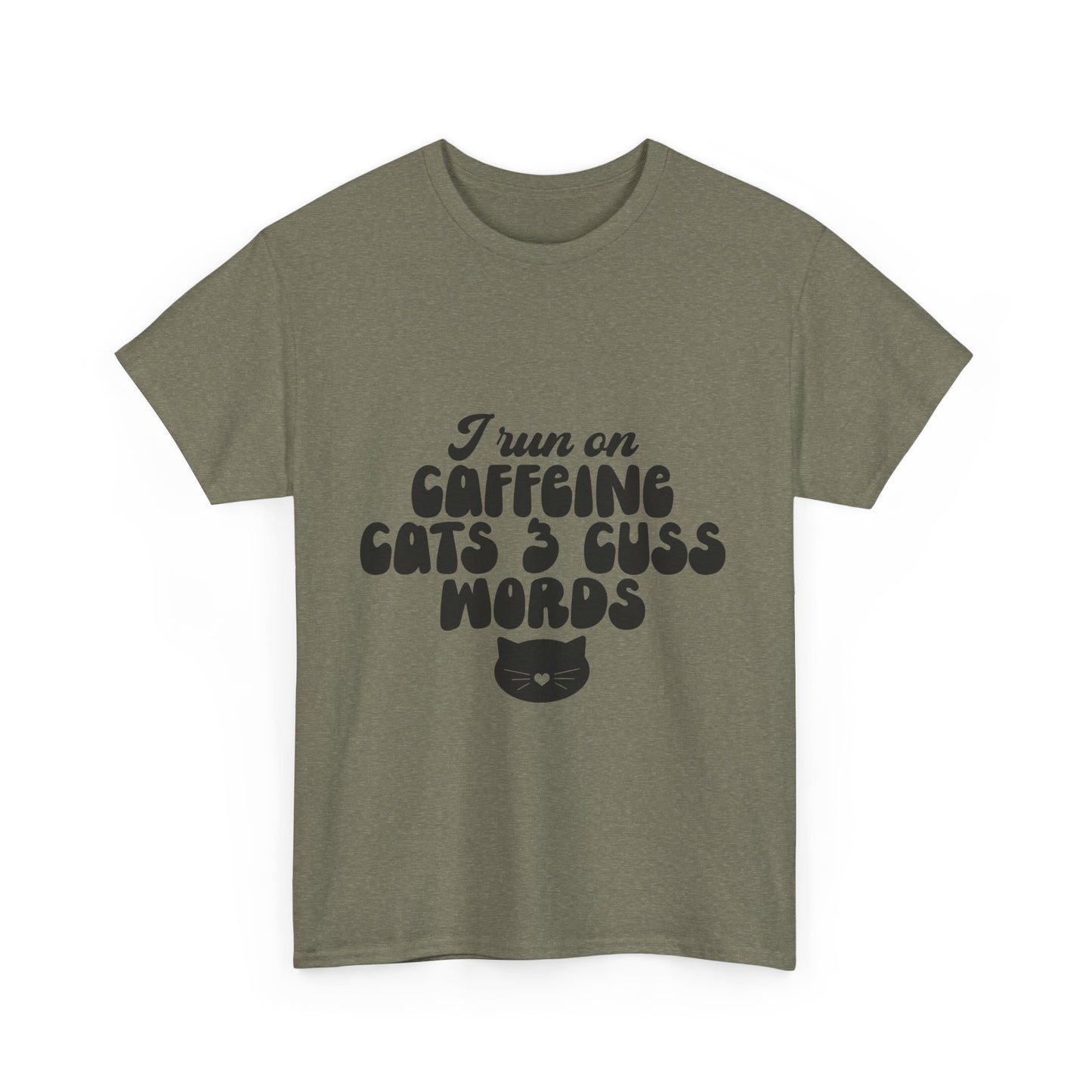 I run on caffeine cats & cuss words tee, tshirt, shirt, t-shirt