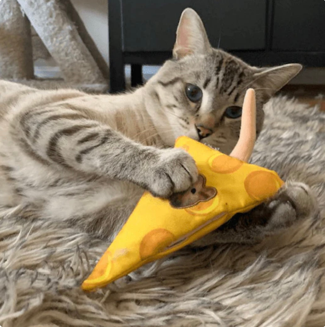 Meowijuana Get Cheesy - Refillable Cheese and Mouse Catnip Toy