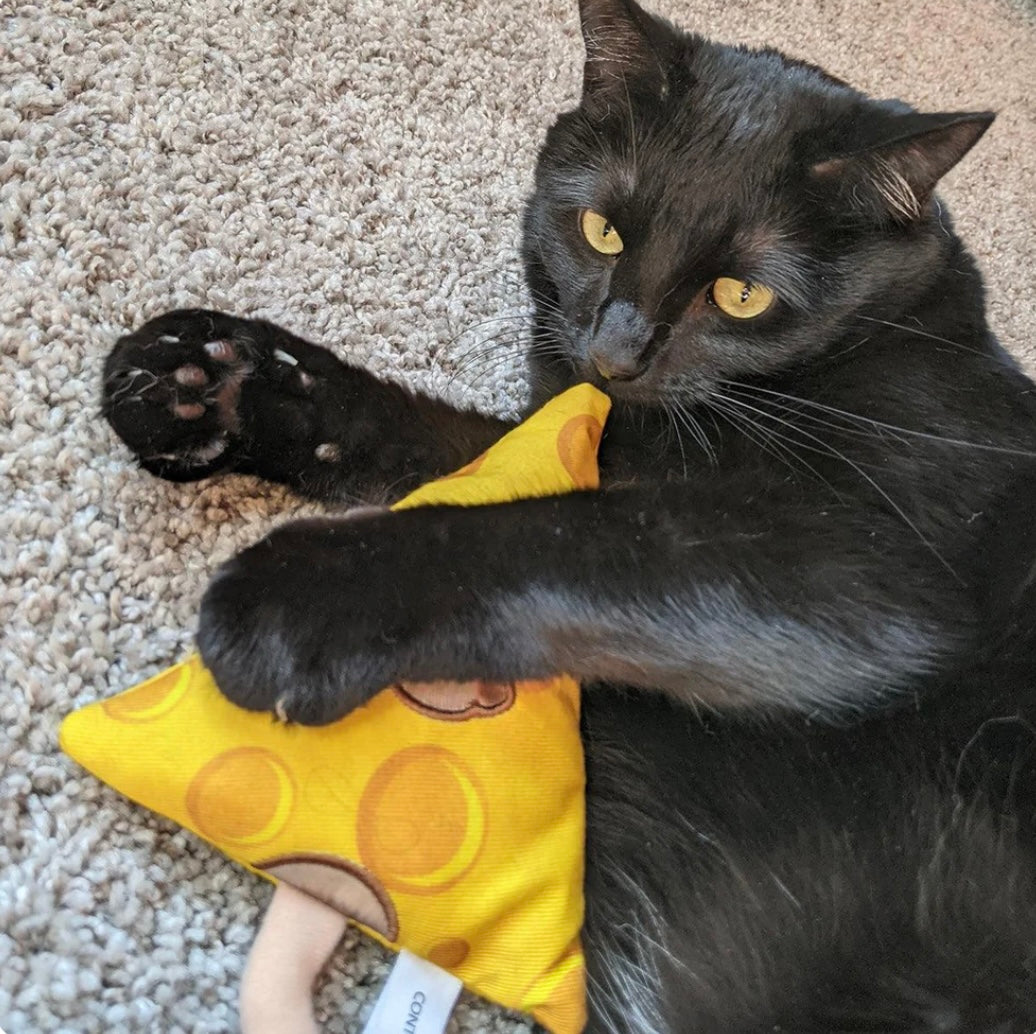 Meowijuana Get Cheesy - Refillable Cheese and Mouse Catnip Toy