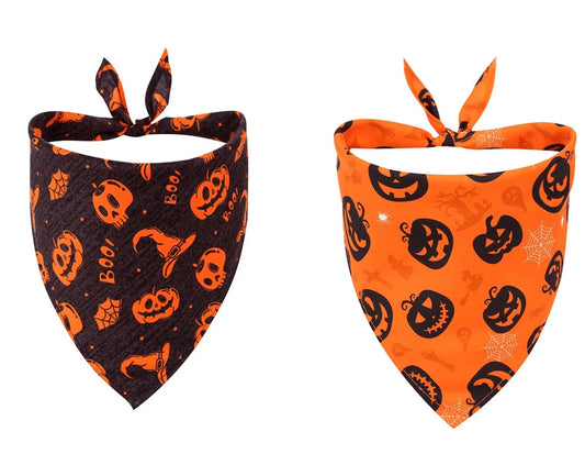 50% OFF 1Pc Dog Bandana, Halloween Devil Pumpkin Pattern Comfortable Triangle Pet Bib Scarf, Halloween Pet scarves For Small Medium Large Dogs