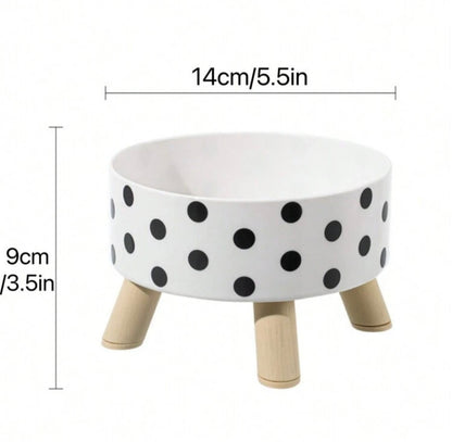 1pc Pet Bowl with antifall design and non-slip bottom, protective rim. For Cat or Small Medium Dog