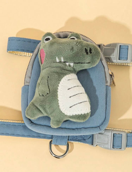 1pc Dinosaur Backpack pet Harness and leash. Dino backpack for dogs puppy