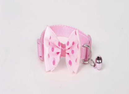 1pc Pet Collar, Including Bowtie and Bell, cat or xxs dog puppy collars