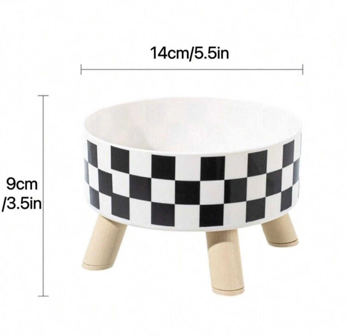 1pc Pet Bowl with antifall design and non-slip bottom, protective rim. For Cat or Small Medium Dog