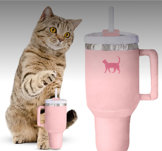 Kitty Cup Cat Tumbler Toy with Catnip & Crinkle Paper - stanley cup toy