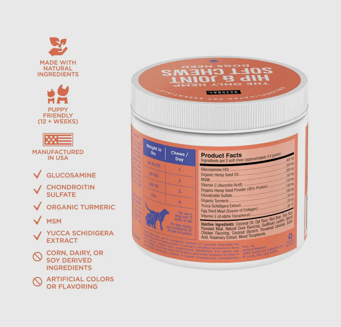 The Only Hemp Hip & Joint Soft Chews Dog Need; supplement