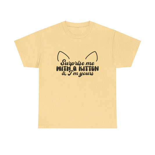 Surprise me with a kitten and I'm yours Unisex Heavy Cotton Tee tshirt shirt