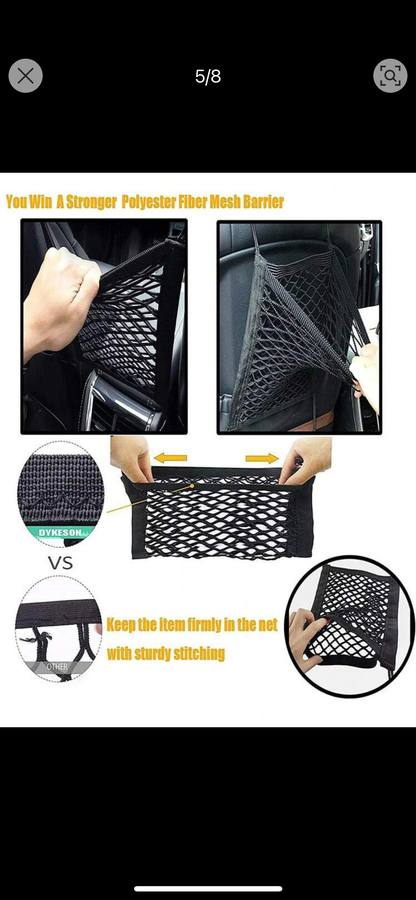 Dog Car Net Barrier Pet Barrier With Auto Safety Mesh Organizer Baby Stretchable Storage Bag Universal For Cars, SUVs -Easy Install, Car Divider For Driving Safely With Children & Pets