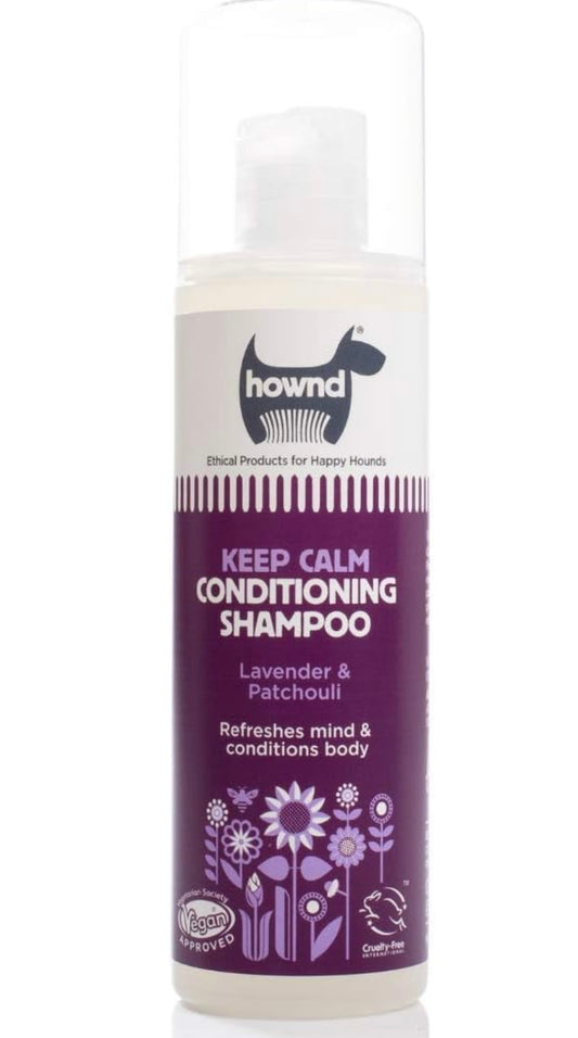 HOWND Keep Calm Conditioning Shampoo For Anxious Or Stressed Pets - Made With Lavender & Patchouli - Deeply Cleanses & Conditions - Reduces Shedding - Vegan, Cruelty Free, No Junk Ingredients - 8.45oz