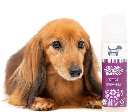 HOWND Keep Calm Conditioning Shampoo For Anxious Or Stressed Pets - Made With Lavender & Patchouli - Deeply Cleanses & Conditions - Reduces Shedding - Vegan, Cruelty Free, No Junk Ingredients - 8.45oz