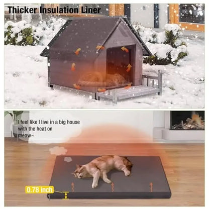 Waterproof Insulated Dog House Outdoor Kennel Small to Large Dogs Warm Pet Shelter with Efficient Insulation Liner Off-Ground